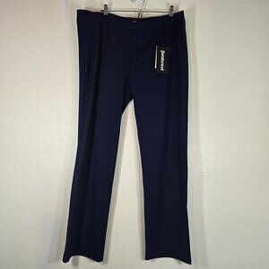 Betabrand Petite 2XL Yoga Dress Pants Blue Hearts Stretch Pull On Work Casual